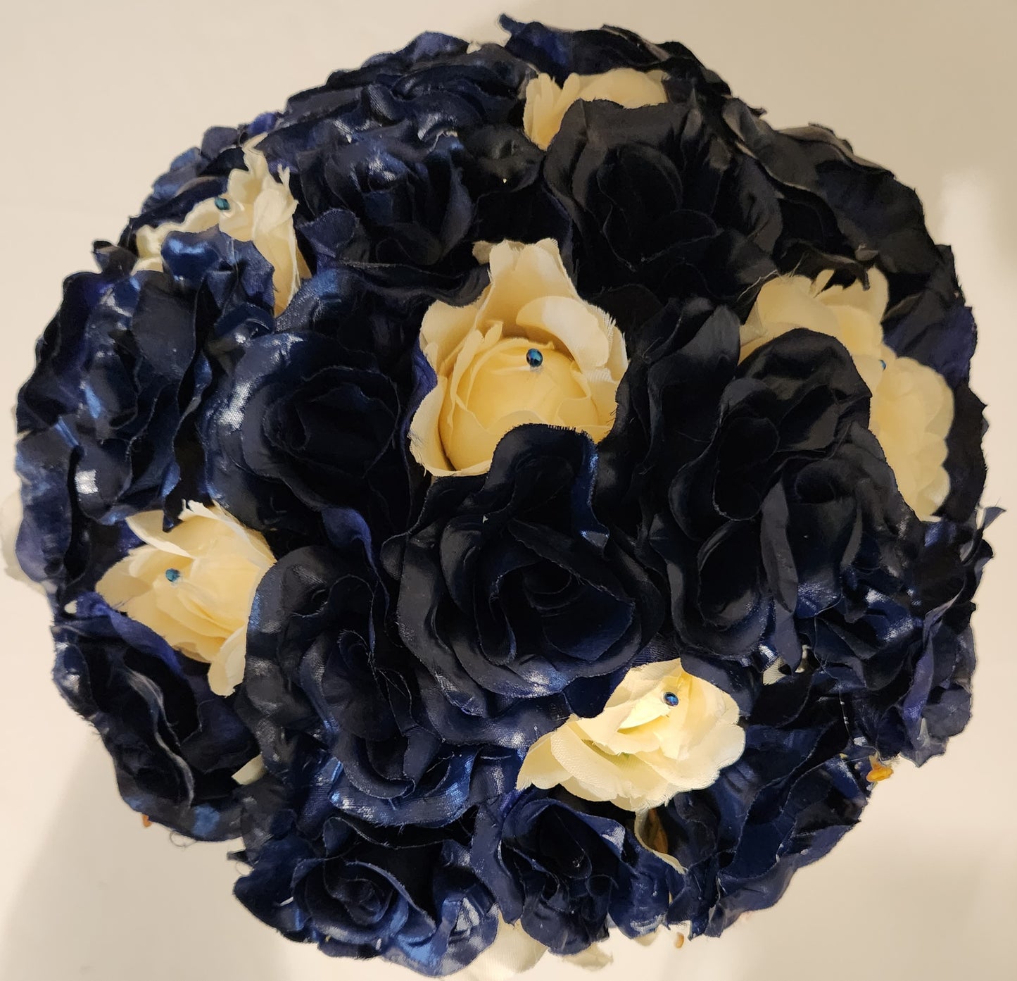 Alluring Navy Blue & Cream Bridal Bouquet