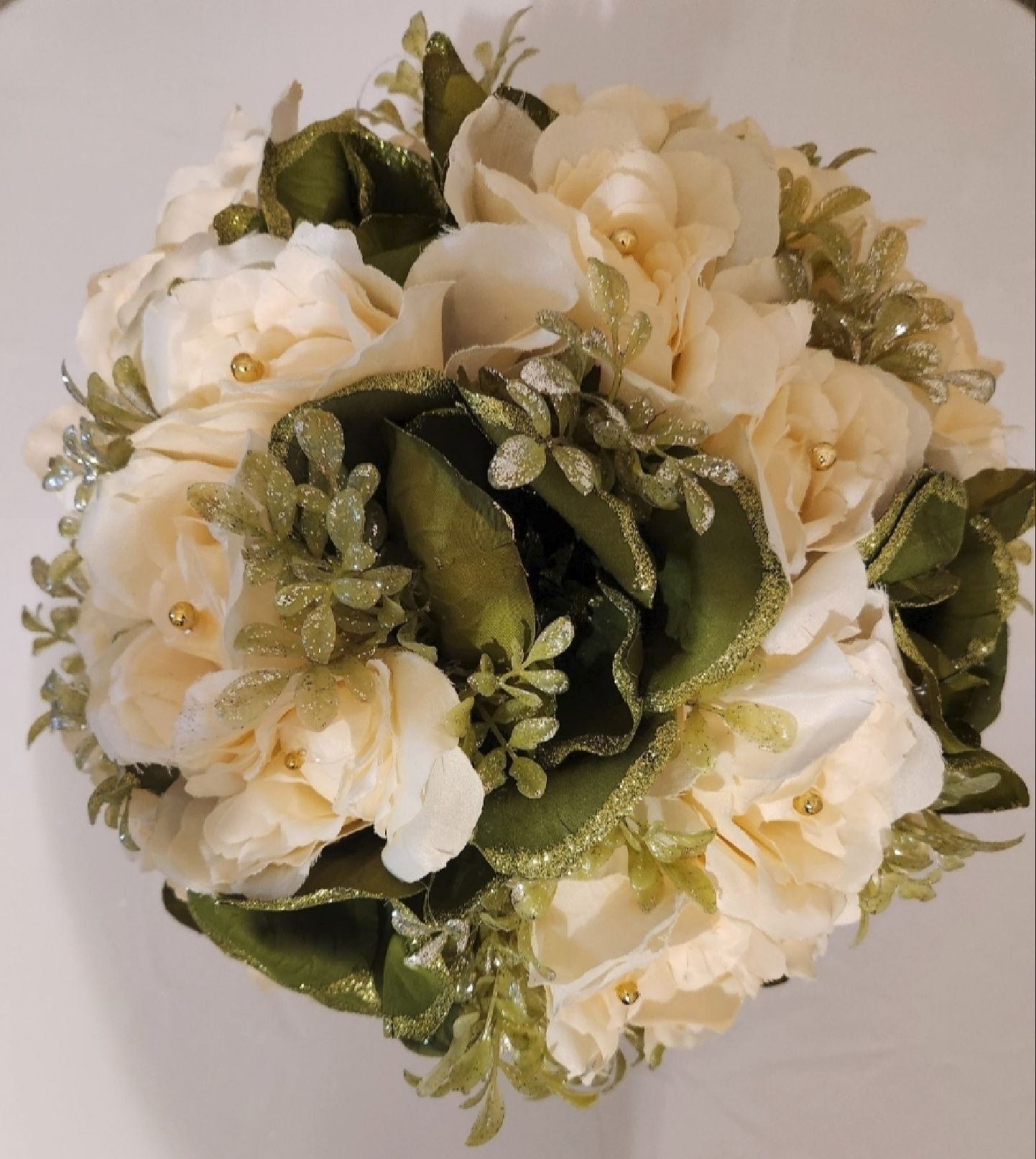 Stunning Olive Green & Ivory Bridal Bouquet